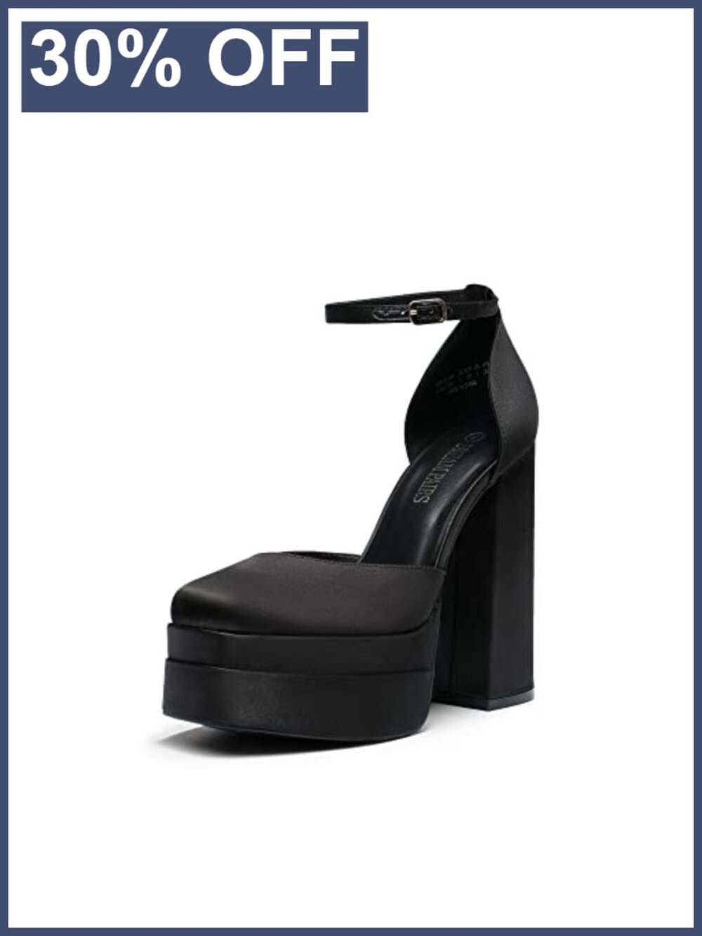 Women's Platform Closed Toe Heels Square Toe Ankle Strap Block Heel Party Pumps